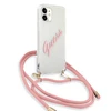 Apple iPhone 12 Mini Guess dėklas Script Vintage (GUHCP12SCRTVSPI) rožinės spalvos