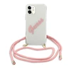 Apple iPhone 12 Mini Guess dėklas Script Vintage (GUHCP12SCRTVSPI) rožinės spalvos