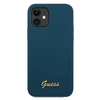 Dėklas Guess GUHCP12SLSLMGBL iPhone 12 mini 5.4" mėlynas/mėlynas hardcase Metal Logo Script