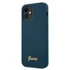 Dėklas Guess GUHCP12SLSLMGBL iPhone 12 mini 5.4" mėlynas/mėlynas hardcase Metal Logo Script