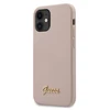 Apple iPhone 12 Mini Guess dėklas silikoninis Script Gold Logo (GUHCP12SLSLMGLP) light rožinės spalvos