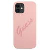 Apple iPhone 12 Mini Guess dėklas Script Vintage (GUHCP12SLSVSPI) rožinės spalvos