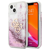 Apple iPhone 13 Mini Guess dėklas 4G Big Liquid Glitter (GUHCP13SLG4GPI) rožinės spalvos