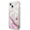 Dėklas GUESS HARDCASE 4G GUHCP13SLGPEPI IPHONE 13 MINI PEONY LIQUID GLITTER Rožinis