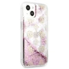 Dėklas GUESS HARDCASE 4G GUHCP13SLGPEPI IPHONE 13 MINI PEONY LIQUID GLITTER Rožinis