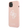 Apple iPhone 13 Mini Guess Hard dėklas Silicone 4G Logo (GUHCP13SLS4GWPI) rožinės spalvos