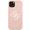Apple iPhone 13 Mini Guess Hard dėklas Silicone 4G Logo (GUHCP13SLS4GWPI) rožinės spalvos