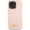 Apple iPhone 13 Pro Max Guess dėklas Silicone Script Gold Logo light rožinės spalvos
