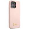 Apple iPhone 13 Pro Max Guess dėklas Silicone Script Gold Logo light rožinės spalvos