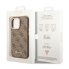 Apple iPhone 14 Pro Guess Dėklas 4G Vintage Gold Logo (GUHCP14LHG4SHW) rudos spalvos