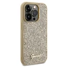 Original faceplate dėklas GUESS GUHCP14LPMSDGSD skirtas iPhone 14 Pro (Disco Script Metal / aukso spalvos)