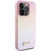 Apple iPhone 14 Pro Guess dėklas Saffiano Iridescent Script (GUHCP14LPSAIRSP) rožinės spalvos