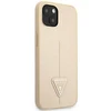 Apple iPhone 14 plus Guess dėklas Saffianotriangle Logo (GUHCP14MPSATLE) beige