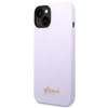 „Guess“ silikoninis vintažinis auksinis logotipo dėklas iPhone 14 / 15 Plus - Violetinė