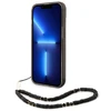 Apple iPhone 14 Guess dėklas Translucent Pearl Strap juodos spalvos