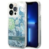 Apple iPhone 14 Pro Max Guess dėklas Flower Liquid Glitter (GUHCP14XLFLSN) žalios spalvos