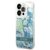 Apple iPhone 14 Pro Max Guess dėklas Flower Liquid Glitter (GUHCP14XLFLSN) žalios spalvos