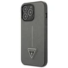 Apple iPhone 14 Pro Max Guess dėklas Saffianotriangle Logo (GUHCP14XPSATLG) sidabrinės spalvos