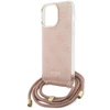 Dėklas GUESS GUHCP15LHC4SEP IPHONE 15 PRO 6.1 "Rožinis/Rožinis HARDCASE CROSSBODY CORD 4G PRINT