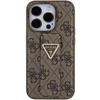 Dėklas GUESS GUHCP15LPGS4TDW IPHONE 15 PRO 6.1 "BROWN/BROWN HARDCASE GRIP STAND 4G TRIANGLE STRASS