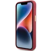 Apple iPhone 15 Guess dėklas Silicone Script Metal Logo &amp; Frame (GUHCP15SSMBSLM) raudonos spalvos