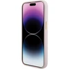 Apple iPhone 15 Guess dėklas silikoninis Script Metal Logo &amp; Frame (GUHCP15SSMBSLP) rožinės spalvos