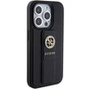 Apple iPhone 15 Pro Max Guess Hardcase Grip Stand 4G Saffiano Strass (GUHCP15XPGSSADK) telefono dėklas juodos spalvos