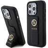 Apple iPhone 15 Pro Max Guess Hardcase Grip Stand 4G Saffiano Strass (GUHCP15XPGSSADK) telefono dėklas juodos spalvos