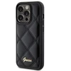 Guess GUHCP15XPSQSQSK dygsniuotas metalo logotipo telefonų dėklas iPhone 15 Pro Max juodas