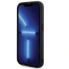 Guess GUHCP15XPSQSQSK dygsniuotas metalo logotipo telefonų dėklas iPhone 15 Pro Max juodas