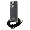 Guess GUHCP16LHC4SEK Apple iPhone 16 Pro 6.3" dėklas telefonui juodos spalvos Crossbody Cord 4G Print