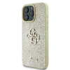 Guess Fixed Glitter Big 4G - dėklas skirtas Apple iPhone 16 Pro auksinis