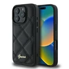Guess Quilted Metal Logo Apple iPhone 16 Pro - dėklas telefonui juodos spalvos