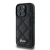 Guess Quilted Metal Logo Apple iPhone 16 Pro - dėklas telefonui juodos spalvos