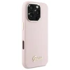 Guess GUHCP16LSMBSLP Apple iPhone 16 Pro 6.3" dėklas telefonui rožinės spalvos Silikoninis Script Metal Logo &amp; Frame