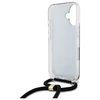 Guess GUHCP16SHC4SEK Apple iPhone 16 6.1" dėklas telefonui juodos spalvos Crossbody Cord 4G Print