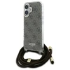 Guess GUHCP16SHC4SEW Apple iPhone 16 6.1" dėklas telefonui rudos spalvos/dėklas telefonui rudos spalvos Crossbody Cord 4G Print