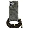Guess GUHCP16SHC4SEW Apple iPhone 16 6.1" dėklas telefonui rudos spalvos/dėklas telefonui rudos spalvos Crossbody Cord 4G Print