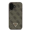 Apple iPhone 16 Guess Leather Metal Logo Strass Crossbody + Dirželis (GUHCP16SP4TDSCPW) dėklas telefonui rudos spalvos