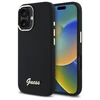 Dėklas Guess GUHCP16SSMBSLK Apple iPhone 16 6.1" juodos spalvos hardcase Silicone Script Metal Logo &amp; Frame