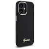 Dėklas Guess GUHCP16SSMBSLK Apple iPhone 16 6.1" juodos spalvos hardcase Silicone Script Metal Logo &amp; Frame