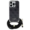 Guess GUHCP16XHC4SEK Apple iPhone 16 Pro Max 6.9" dėklas telefonui juodos spalvos Crossbody Cord 4G Print