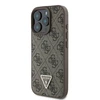 Guess Leather 4G Triangle Strass MagSafe Apple iPhone 16 Pro Max – dėklas telefonui rudos spalvos