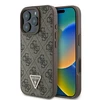 Guess Leather 4G Triangle Strass MagSafe Apple iPhone 16 Pro Max – dėklas telefonui rudos spalvos