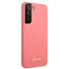 Samsung Galaxy S22 Plus Guess silikoninis dėklas Script Metal Logo (GUHCS22MLSLMGFU) rožinės spalvos