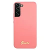 Samsung Galaxy S22 Plus Guess silikoninis dėklas Script Metal Logo (GUHCS22MLSLMGFU) rožinės spalvos