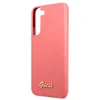 Samsung Galaxy S22 Plus Guess silikoninis dėklas Script Metal Logo (GUHCS22MLSLMGFU) rožinės spalvos
