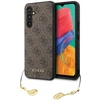 Samsung Galaxy S23 FE Guess dėklas 4G Charms Collection (GUHCS23FEGF4GBR) rudos spalvos