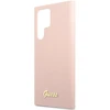 Samsung Galaxy S23 Ultra Guess silikoninis dėklas Script Metal Logo (GUHCS23LLSLMGPP) rožinės spalvos