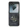 Guess PU 4G Metal Logo Samsung Galaxy Z Flip6 dėklas telefonui pilkos spalvos